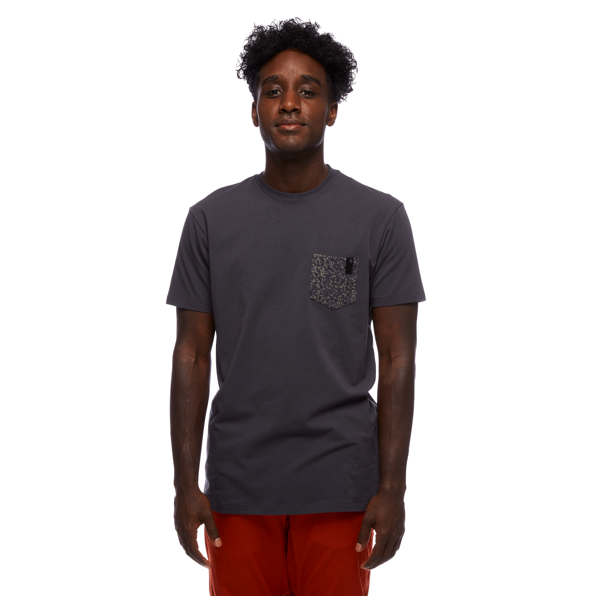Black Diamond Equipment Men's Pocket Square T-Shirt, Medium Carbon Rock Texture Print