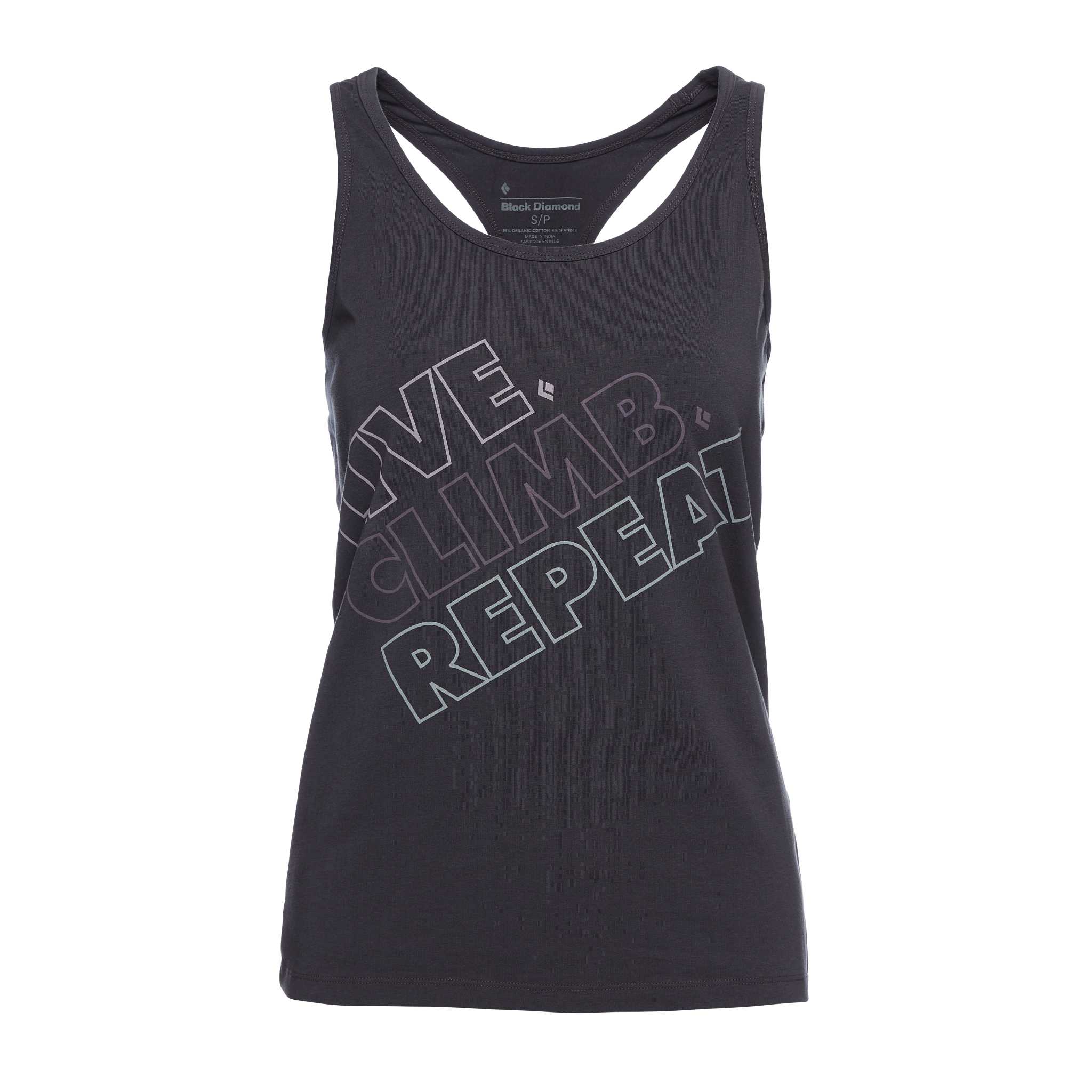 Black Diamond Equipment Women's Live.Climb.Repeat. Tank Top, Small Carbon