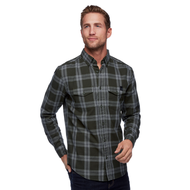 Black Diamond Equipment Men's Long Sleeve Benchmark Shirt, Large Raging Sea/Carbon/Birch