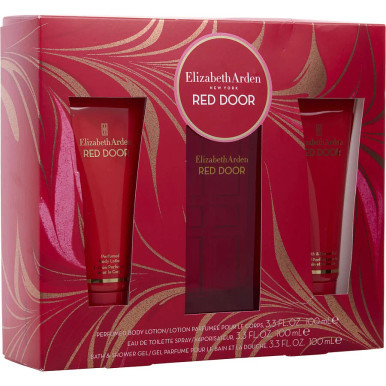 Red Door  Eau De Toilette Spray 3.3 oz & Body Lotion 3.3 oz & Shower Gel 3.3 oz