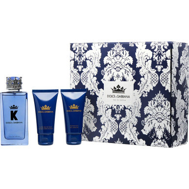 Dolce & Gabbana K Eau De Parfum Spray 3.4 oz & Aftershave Balm 1.7 oz & Shower Gel 1.7 oz