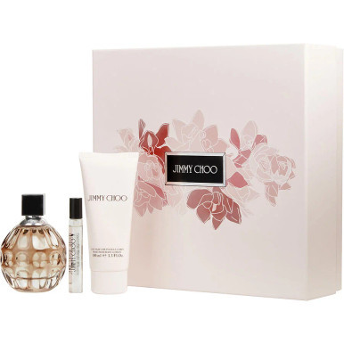 Jimmy Choo Eau De Parfum Spray 3.3 oz & Body Lotion 3.3 oz & Eau De Parfum Spray 0.25 oz Mini