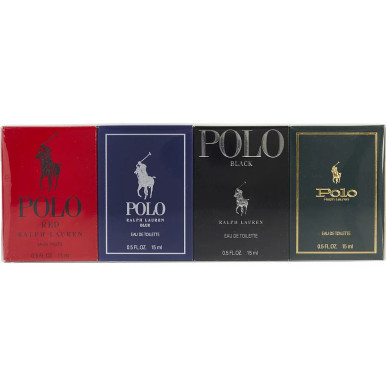 Ralph Lauren Variety  4 Piece Mini Variety With Polo & Polo Blue & Polo Black & Polo Red And All Eau De Toilette 0.5 oz
