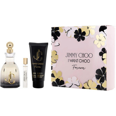 Jimmy Choo I Want Choo Eau De Parfum Spray 3.3 oz & Body Lotion 3.3 oz & Eau De Parfum Spray 0.25 oz Mini