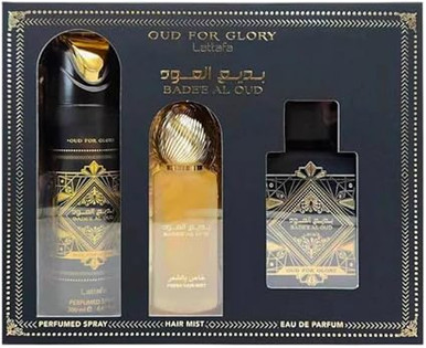 LATTAFA BADEE AL OUD SUBLIME 3.4 EDP U + 6.7 BODY/SPRAY + 1.7 HAIRMIST