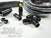 Universal 10 Row Oil Cooler Kit - Black Cutter Hose, AN Fittings & Filter Mount