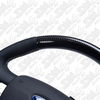 Retro Ford FPV FG Falcon Steering Wheel Black Leather White Stitching Carbon Fibre OEM Style FG-OEM-WHT-ST-CF