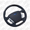 Retro Ford FPV FG Falcon Steering Wheel Black Leather White Stitching Carbon Fibre OEM Style FG-OEM-WHT-ST-CF