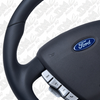 Retro Ford/FPV FG Falcon Steering Wheel Black Leather Black Stitching Flat Bottom FG-FB-BLK-ST