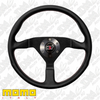 MOMO Montecarlo Black Leather With Red Stitching 350mm Steering Wheel HDT 11111785BKRER-HDT