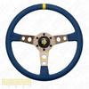 MOMO MOD 07 Blue Microfibre Anthracite Spokes 350mm Steering Wheel