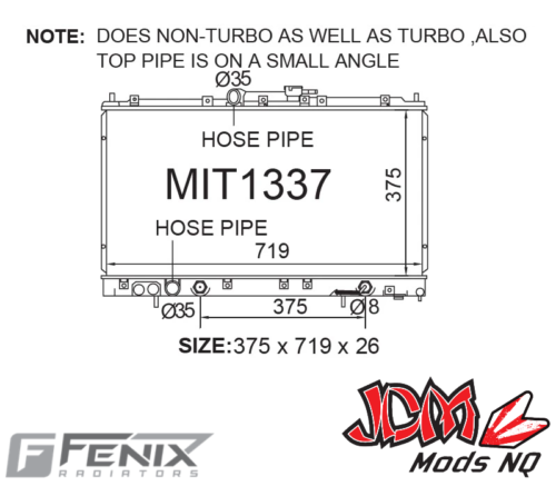 FENIX OEM Replacement Radiator for Mitsubishi Legnum
