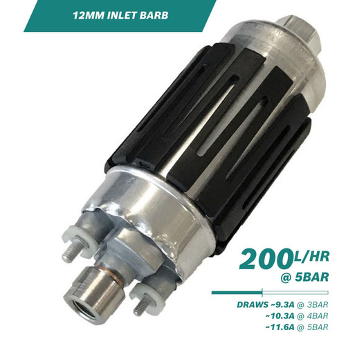 Bosch Motorsport 200l/h @5bar In-line Fuel Pump (72.5 PSI) 0 580 464 202