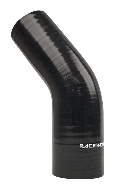 Raceworks Silicone Reducer Elbow 45 Degree (Black)