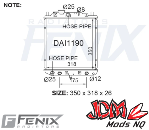 FENIX OEM Replacement Radiator Suits Daihatsu Centro