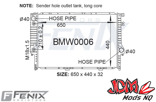 FENIX OEM Replacement Radiator Suits BMW 7 Series E32 (Core 650 x 440)