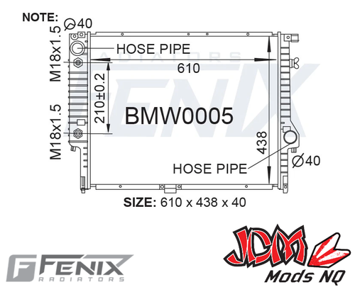 FENIX OEM Replacement Radiator Suits BMW 5 Series E34 535i