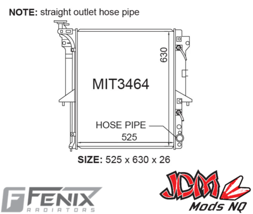 FENIX OEM Replacement Radiator Suits Mitsubishi Triton ME-MF-MG-MH-MJ 4cyl