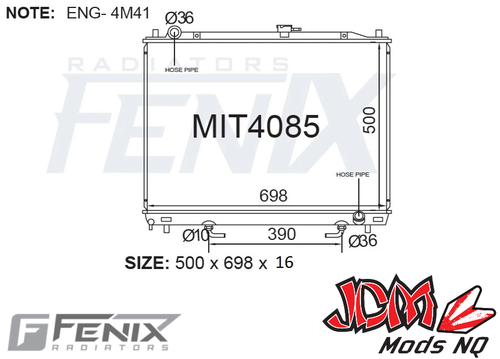 FENIX OEM Replacement Radiator Suits Mitsubishi Pajero NS/NT, NM/NP Petrol