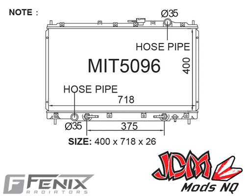 FENIX OEM Replacement Radiator Suits Mitsubishi Magna