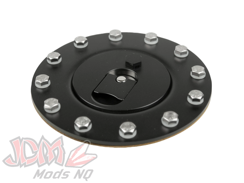 Raceworks Black Billet Aluminium Fuel Cell Cap Latch Style Flush