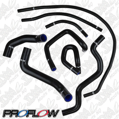 Proflow Radiator Hose Kit, Silicone, Black, For Ford Falcon BA-FG, 6 Cyl Barra 4.0L, XR6 Turbo, Kit PFERHK307