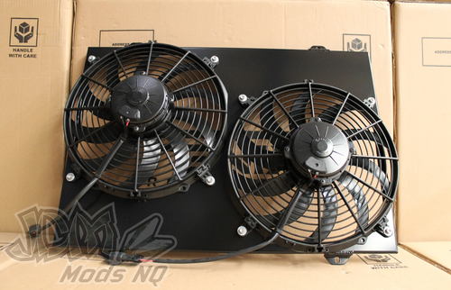 Alloy Radiator & Twin SPAL 12" Fan Shroud for Holden WB Statesman V8 Alloy Radiator & Twin SPAL 12" Fan Shroud for Holden WB Statesman V8