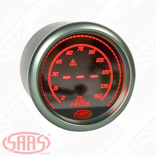 SAAS Oil Pressure Gauge 0-150 psi 52mm Muscle Digital Series 12V