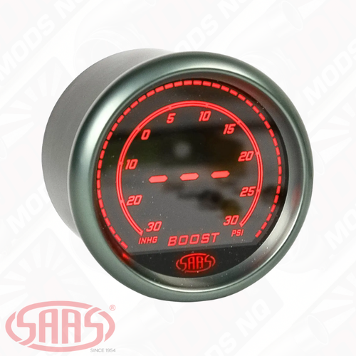 SAAS Boost and Vacuum Gauge 30inHg-30psi 52mm Muscle Digital Series 12V