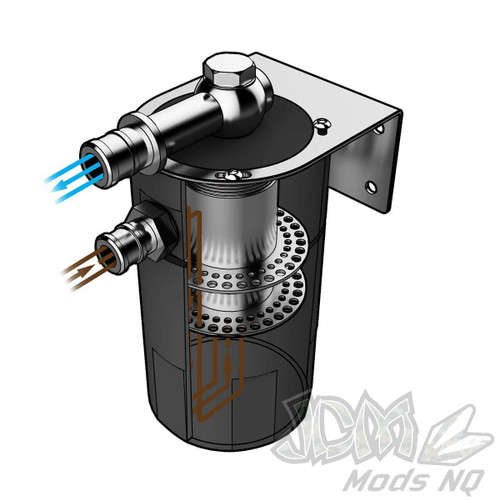 SAAS Oil Catch Tank 4x4 Baffled Black Billet 500ml SAAS Oil Catch Tank 4x4 Baffled Black Billet 500ml