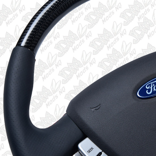 Retro Ford FPV FG Falcon Steering Wheel Black Leather Red Stitching Carbon Fibre OEM Style FG-OEM-RED-ST-CF Retro Ford FPV FG Falcon Steering Wheel Black Leather Red Stitching Carbon Fibre OEM Style FG-OEM-RED-ST-CF