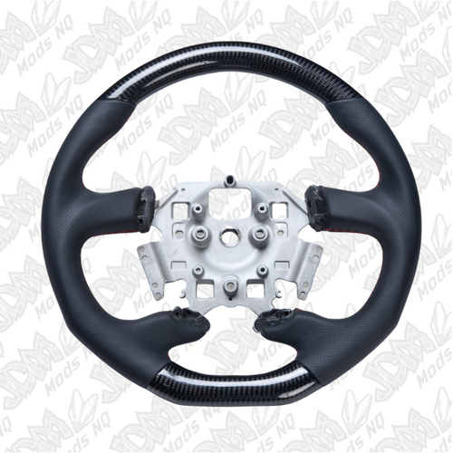 Retro Ford/FPV FG Falcon Steering Wheel Black Leather Red Stitching Carbon Fibre Flat Bottom FG-FB-RED-ST-CF Retro Ford/FPV FG Falcon Steering Wheel Black Leather Red Stitching Carbon Fibre Flat Bottom FG-FB-RED-ST-CF