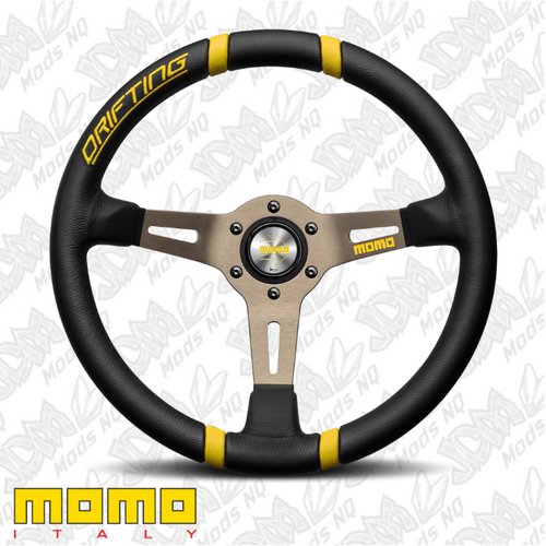MOMO Drifting Black/Yellow 350mm Steering Wheel VDRIFT35NEGIR