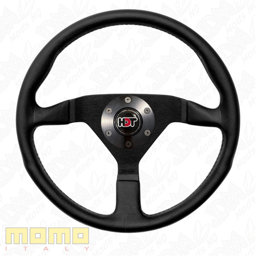 MOMO Montecarlo Black Leather 350mm Steering Wheel HDT