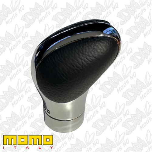 Momo Gear Knob Cobra Black Leather Chrome