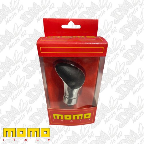 Momo Gear Knob Cobra Black Leather Chrome