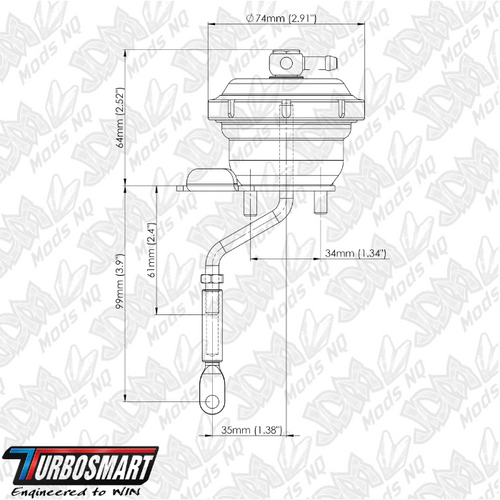 Turbosmart IWG75 Wastegate Actuator Suit Garrett GTX28R SR20 7PSI TS-0625-4072 Turbosmart IWG75 Wastegate Actuator Suit Garrett GTX28R SR20 7PSI TS-0625-4072