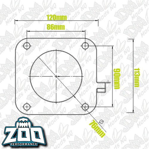 Zoo Performance Nissan S14 SR20 76mm Black Throttle Body Zoo Performance Nissan S14 SR20 76mm Black Throttle Body