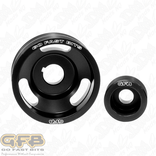 GFB 2-piece underdrive pulley kit (Crank and alternator pulleys & belts. Suits WRX/STi MY94-07, Forester MY98-07, Legacy MY03-07)