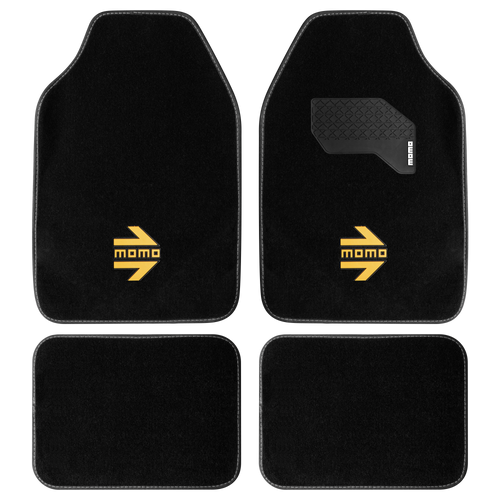 MOMO ARROW BLACK/YELLOW (SET OF 4) FLOOR MATS