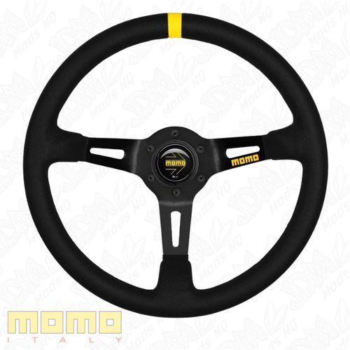 MOMO MOD 08 Black Suede 350mm Steering Wheel