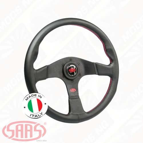 SAAS Steering Wheel Leather Corsa 14" / 350mm Contoured Grip