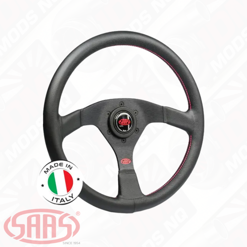 SAAS Steering Wheel Leather Sprint 14" / 350mm Rounded Grip