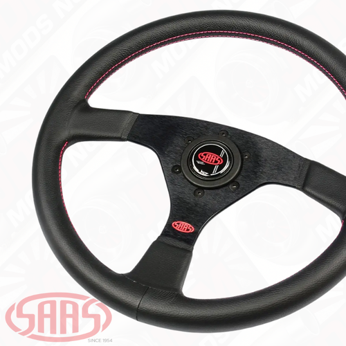 SAAS Steering Wheel Leather Sprint 14" / 350mm Rounded Grip