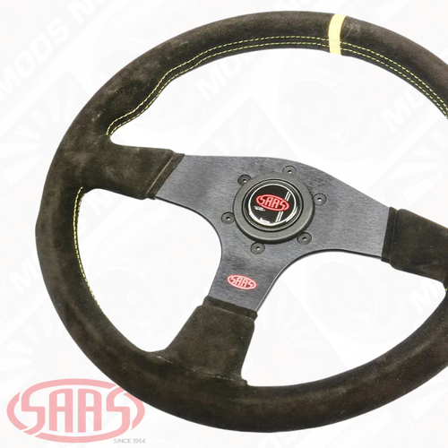 SAAS Steering Wheel Suede Corsa 14" / 350mm Indicator Contoured Grip