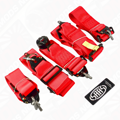 Harness FIA 6 Point Camlock 3in Red Homologated