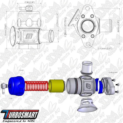 Turbosmart Type 5 BOV Blow Off Valve Dual Port Black - Nissan Skyline GTS-T R32, R33/GT-T R34/Stagea Turbosmart Type 5 BOV Blow Off Valve Dual Port Black - Nissan Skyline GTS-T R32, R33/GT-T R34/Stagea
