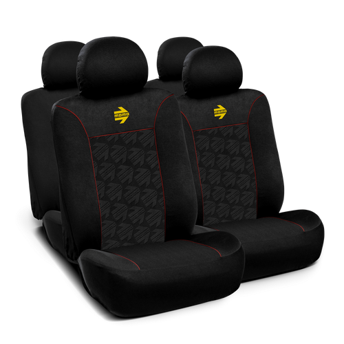 MOMO YOUNG SEAT COVER SET - BLACK / RED