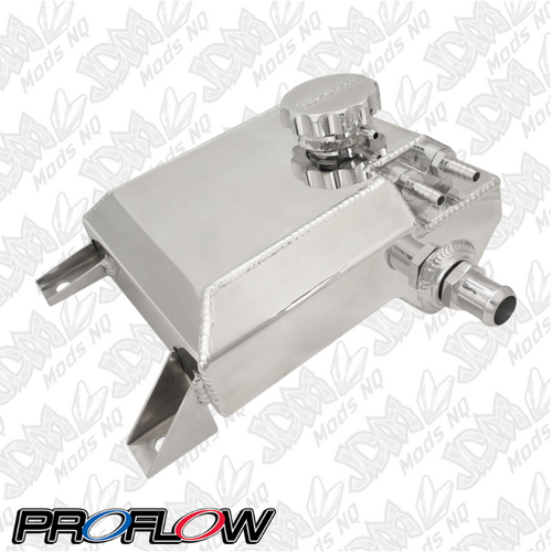 Proflow Coolant Overflow Expansion Tank, Recirculating, For Ford Falcon Barra, XR6 BA/BF/FG, Fabricated Aluminium, Polished PFEROBA