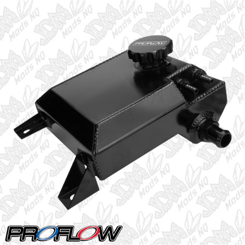 Proflow Coolant Overflow Expansion Tank, Recirculating, For Ford Falcon Barra, XR6 BA/BF/FG, Fabricated Aluminium, Black Anodised PFEROBABK